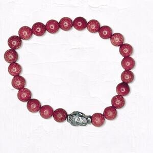 6065gc. Buddha Bracelet Stone Stretch